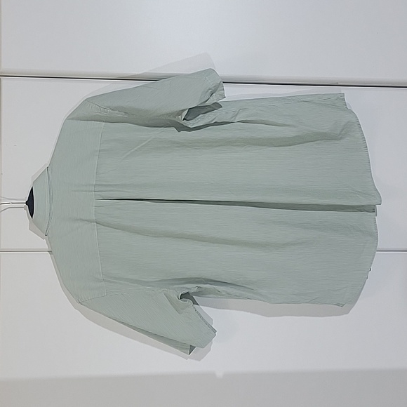 Dockers Short Sleeve Button Down Green White Collared Shirt - Picture 4 of 7